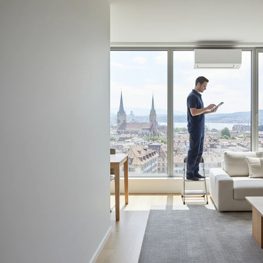 Klimaanlage Installation in einer modernen Wohnung in Zürich